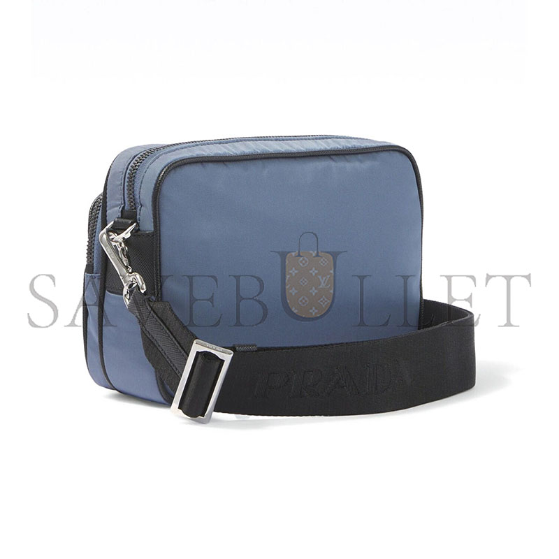 PRADA RE-NYLON LEATHER-TRIMMED SHOULDER BAG 2VH170 (20*13.5*7cm)